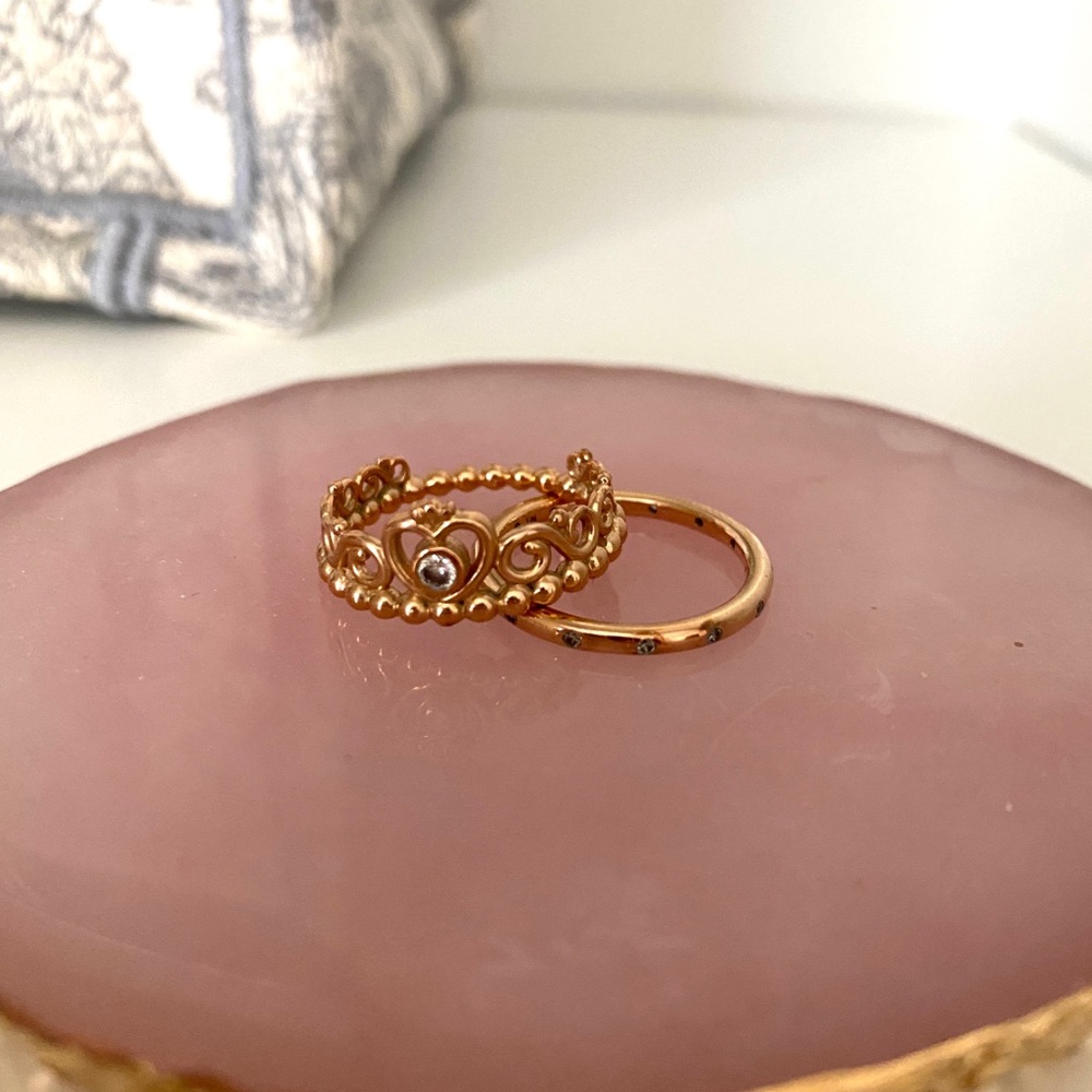PANDORA ROSE GOLD RING STACK